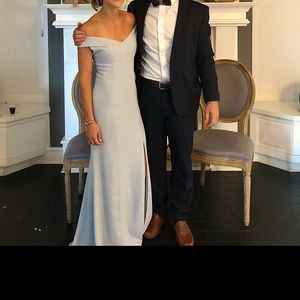 Off-the-Shoulder Criss Cross Back Trumpet Gown
Dessy Collection Style 3012